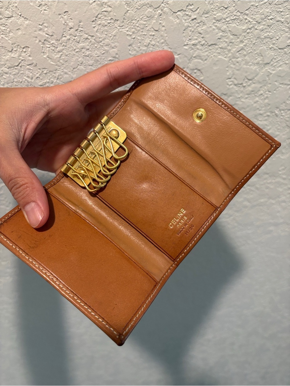 Celine Beige Canvas & Brown Leather Key Card Holder - Picture 5 of 13